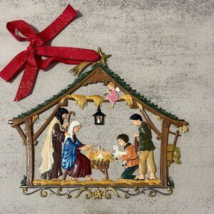 Wilhelm Schweizer Pewter Nativity Scene Handmade Wall Hanging Germany with Box